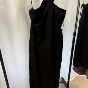 Aidan Mattox One Shoulder Black Dress